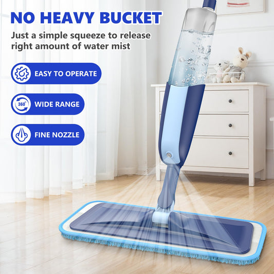 360° Rotatable Health Spray Mop with Refillable Bottle | Microfiber Floor Cleaning Mop